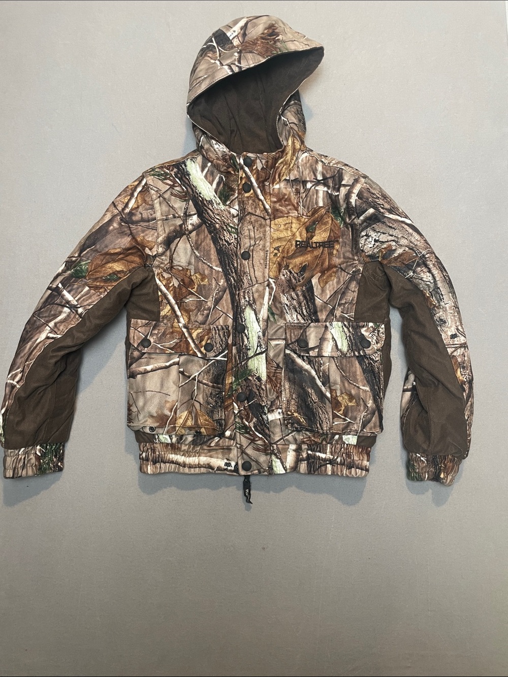 Realtree Kids Camo Hooded Cold Weather Coat - Brown/Green Size Youth Medium